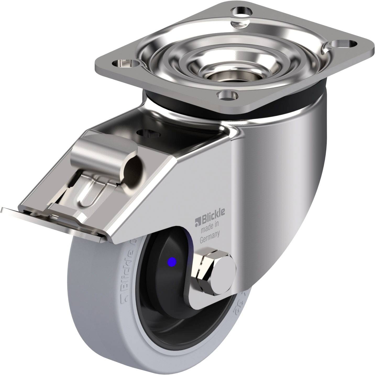 Blickle 945789 LKX-POEV 100XKA-1-FI-SG Edelstahl-Schwerlast-Lenkrolle Rad-Durchmesser: 100 mm Tragfähigkeit (max.): 200 ...