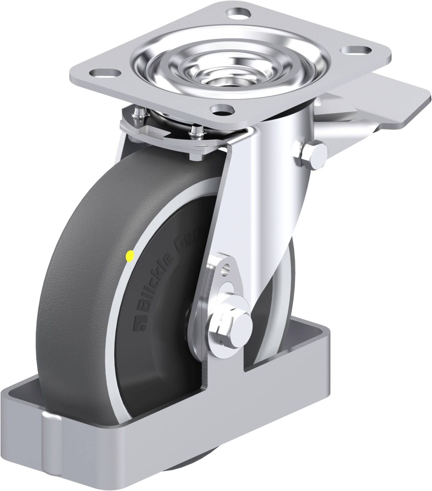 Blickle 938760 L-PATH 125KF-ST-ELS-FS Stahlblech-Lenkrolle Rad-Durchmesser: 125 mm Tragfähigkeit (max.): 160 kg 1 St.