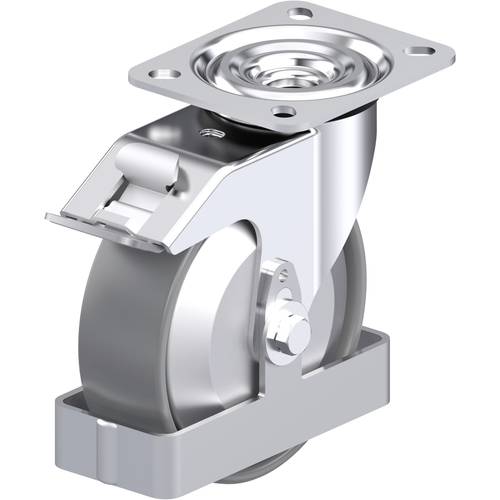 Thumbnail - Blickle 946839 L-PO 125G-FI-ELS-FA-FS Stahlblech-Lenkrolle Rad-Durchmesser: 125 mm Tragfähigkeit (max.): 250 kg 1 St.