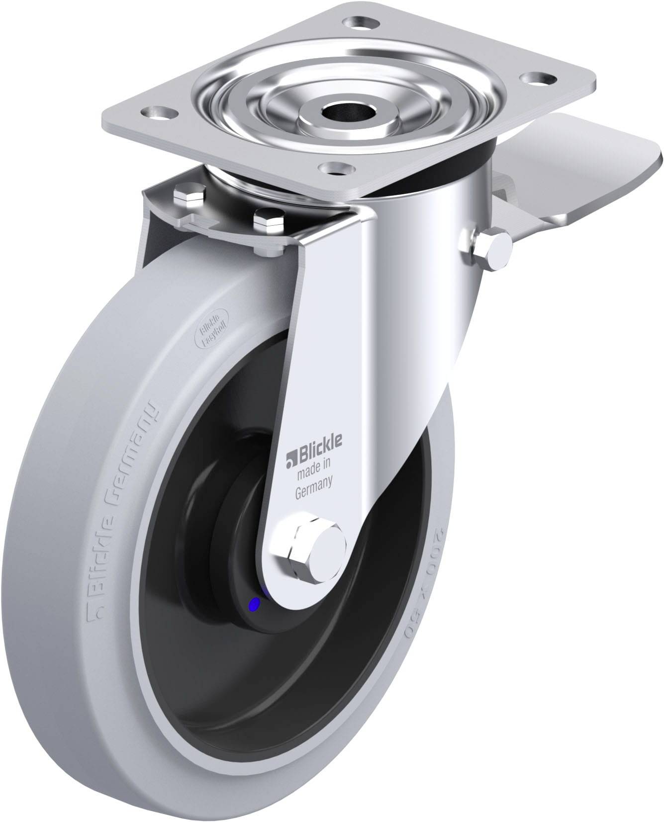 Blickle 850760 L-POEV 200XKA-ST-SG Stahlblech-Lenkrolle Rad-Durchmesser: 200 mm Tragfähigkeit (max.): 400 kg 1 St.