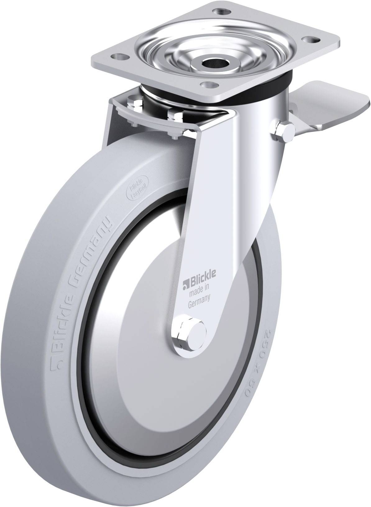 Blickle 850808 L-POEV 250K-3-ST-SG-FA Stahlblech-Lenkrolle Rad-Durchmesser: 250 mm Tragfähigkeit (max.): 600 kg 1 St.