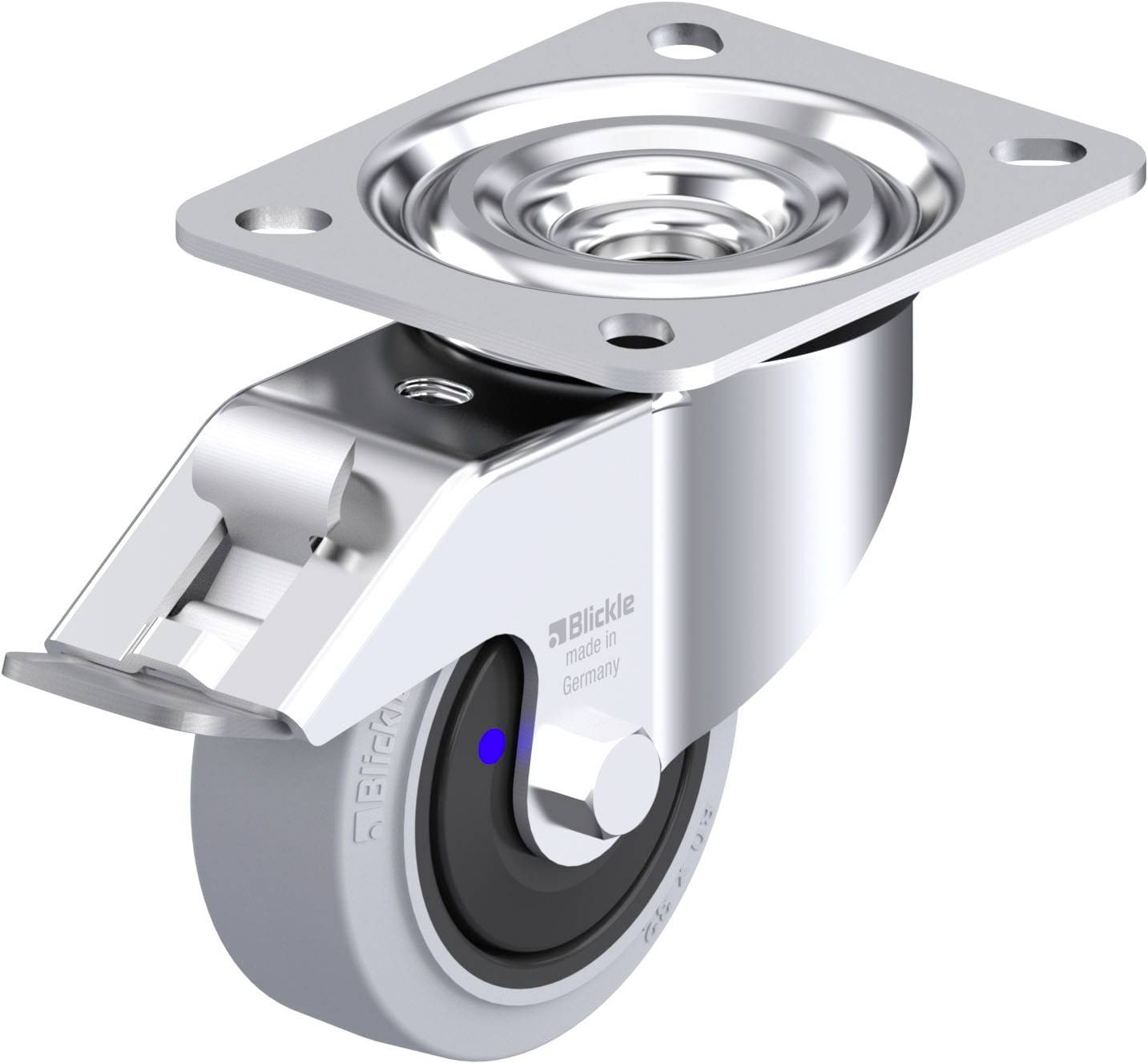 Blickle 945811 L-POEV 80XKF-FI-SG Stahlblech-Lenkrolle Rad-Durchmesser: 80 mm Tragfähigkeit (max.): 140 kg 1 St.