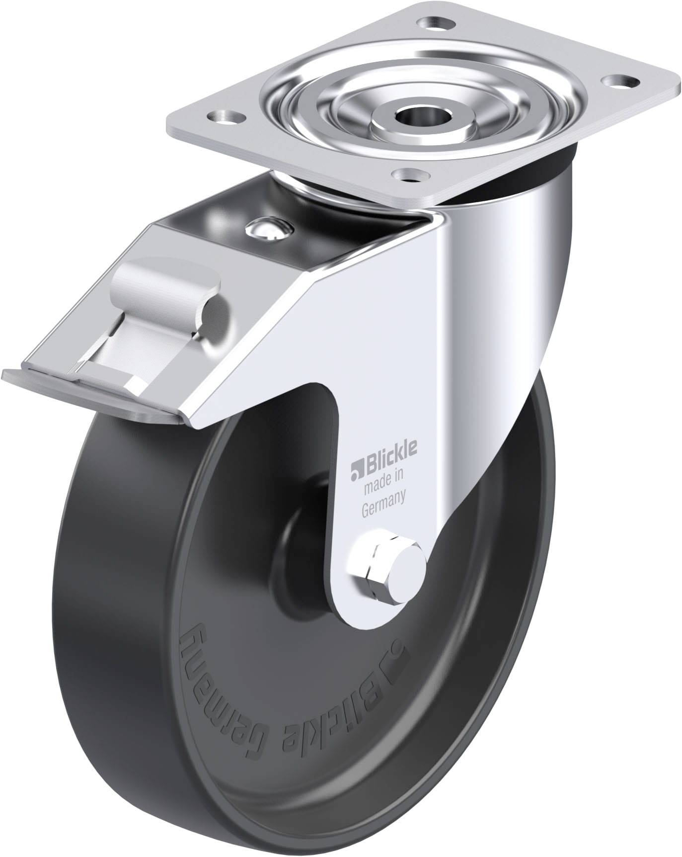 Blickle 685370 L-PP 200G-FI Stahlblech-Lenkrolle Rad-Durchmesser: 200 mm Tragfähigkeit (max.): 400 kg 1 St.