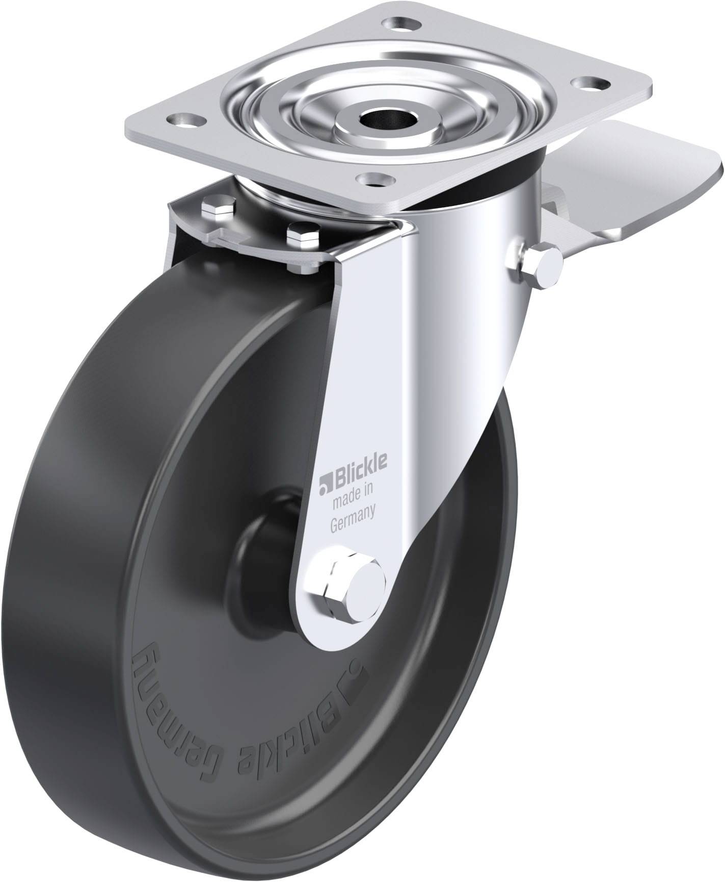 Thumbnail - Blickle 667592 L-PP 200G-ST Stahlblech-Lenkrolle Rad-Durchmesser: 200 mm Tragfähigkeit (max.): 400 kg 1 St.