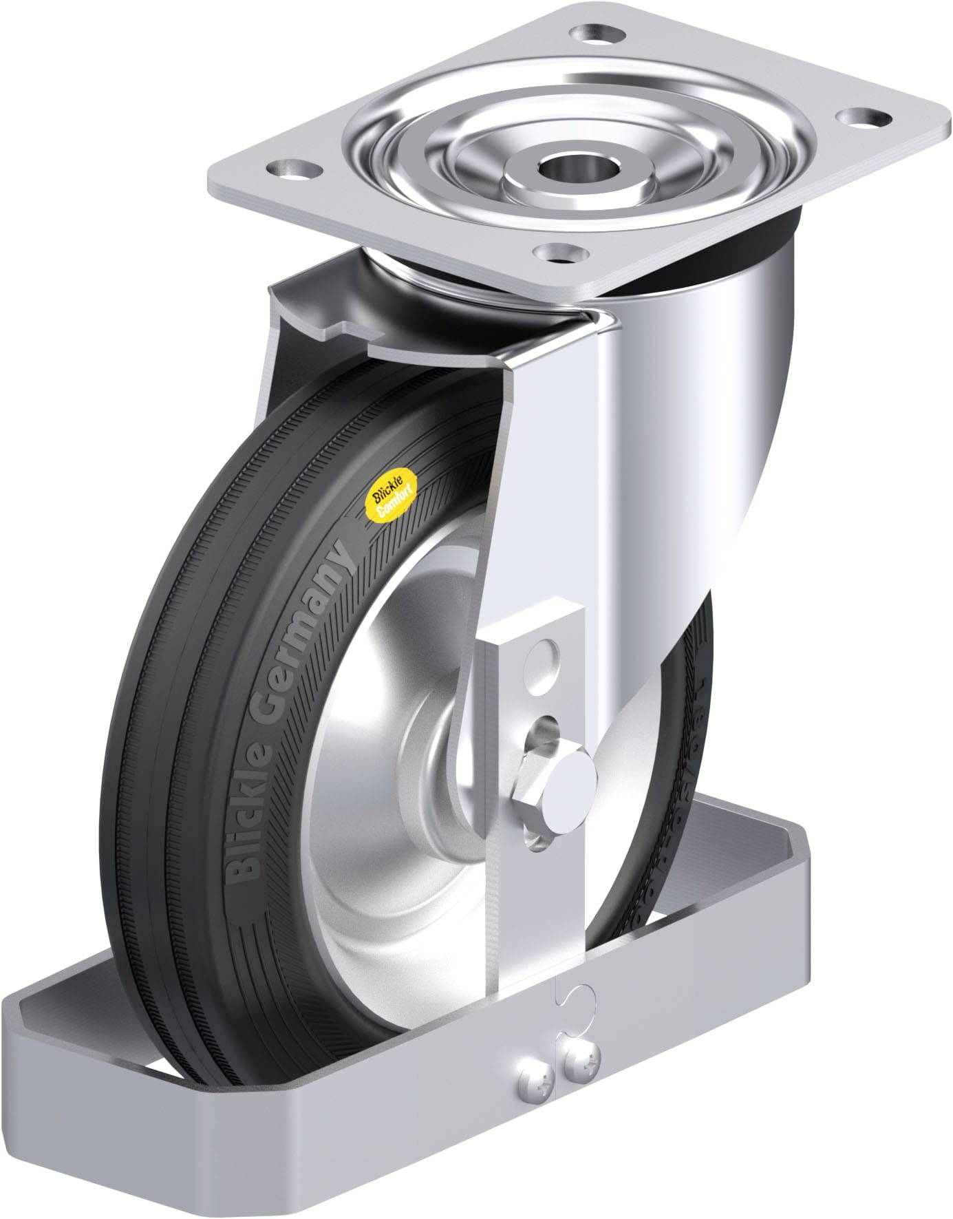 Blickle 938428 L-RD 182R-FS Stahlblech-Lenkrolle Rad-Durchmesser: 180 mm Tragfähigkeit (max.): 300 kg 1 St.