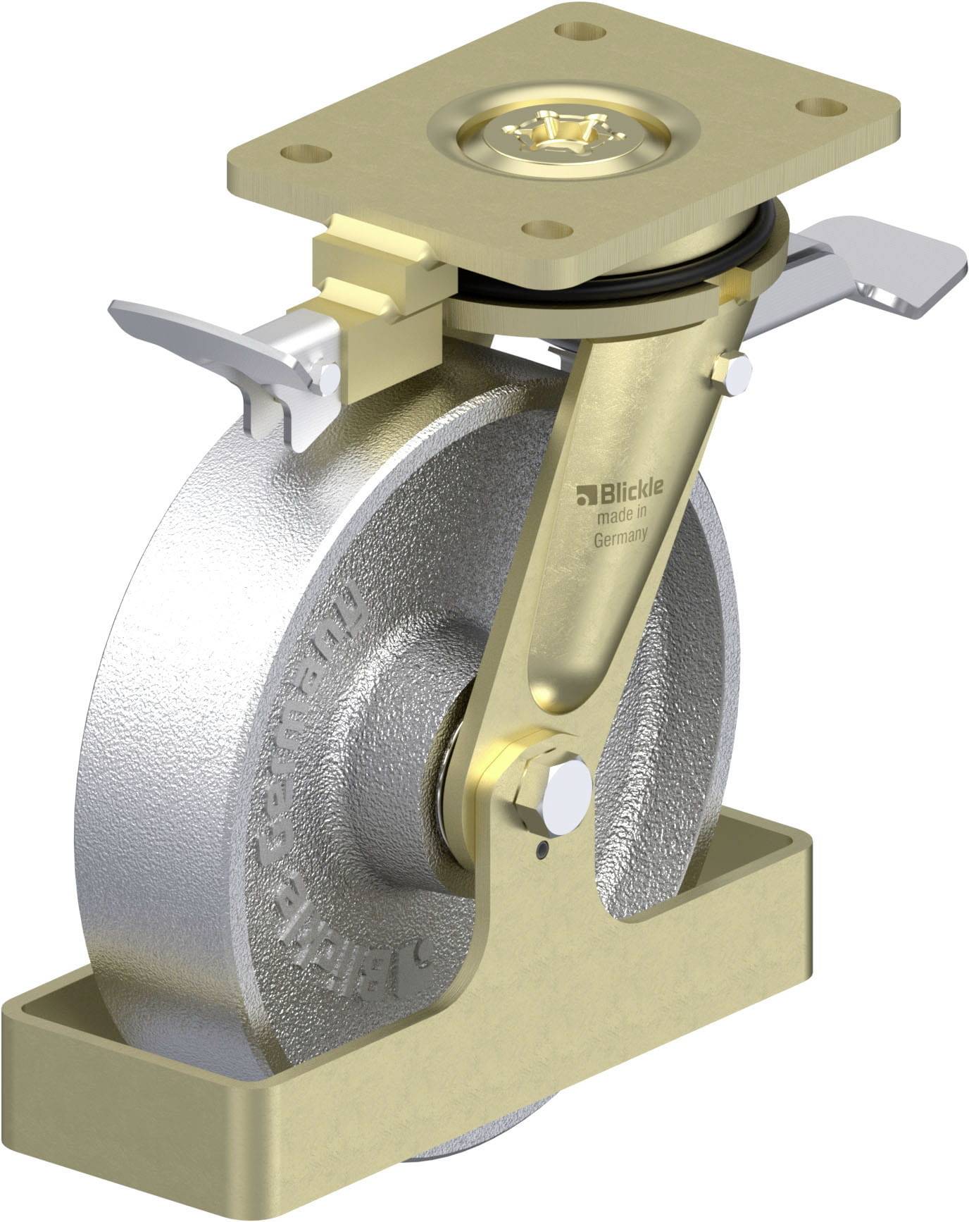 Blickle 902398 LS-G 200K-ST-RI4-FS Schwerlast-Lenkrolle Rad-Durchmesser: 200 mm Tragfähigkeit (max.): 1100 kg 1 St.