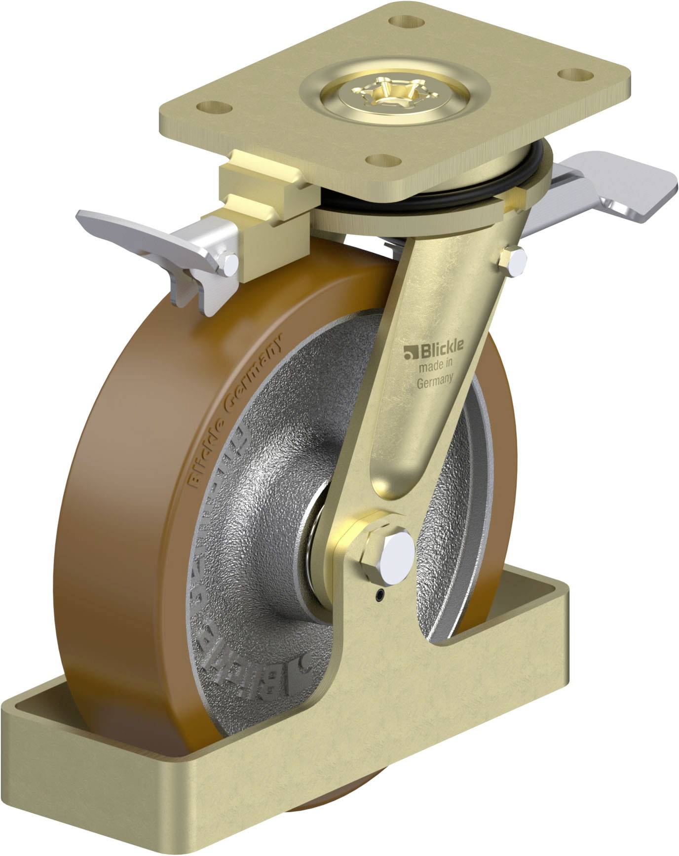 Blickle 843625 LS-GB 200K-ST-RI4-FS Schwerlast-Lenkrolle Rad-Durchmesser: 200 mm Tragfähigkeit (max.): 1000 kg 1 St.