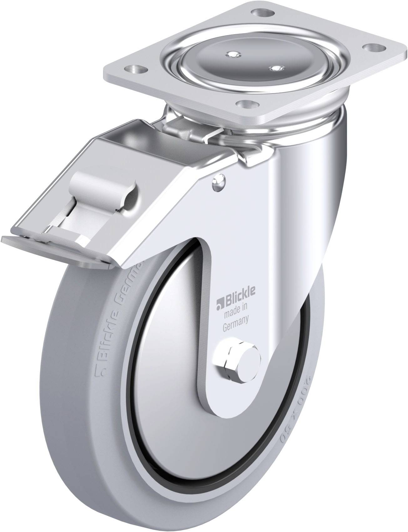Blickle 851660 LUH-POEV 200XKA-FI-SG-FA Stahlblech-Lenkrolle Rad-Durchmesser: 200 mm Tragfähigkeit (max.): 500 kg 1 St.