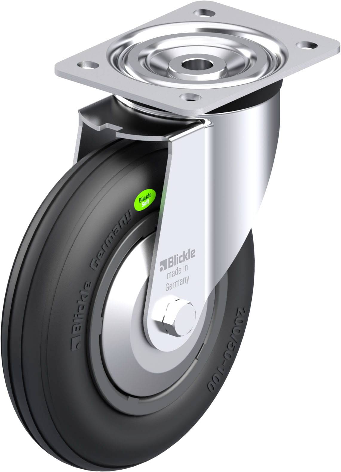 Blickle 849965 L-VWPP 200R-FA Stahlblech-Lenkrolle Rad-Durchmesser: 200 mm Tragfähigkeit (max.): 100 kg 1 St.