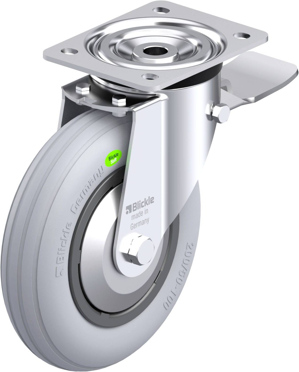 Blickle 849961 L-VWPP 200R-ST-SG-FA Stahlblech-Lenkrolle Rad-Durchmesser: 200 mm Tragfähigkeit (max.): 100 kg 1 St.