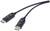Zwei DisplayPort-Kabel mit schwarzen Steckern und Beschriftung 'Display' und 'Source'. Sie sind für den Anschluss von Geräten geeignet.