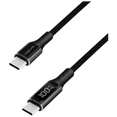 LogiLink USB-C® Kabel USB 2.0 USB-A Stecker 1 m Schwarz beidseitig verwendbarer Stecker CU0181