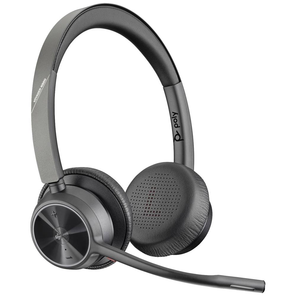 HP Poly Voyager 4320 On Ear headset Bluetooth, Kabel Stereo Zwart Headset