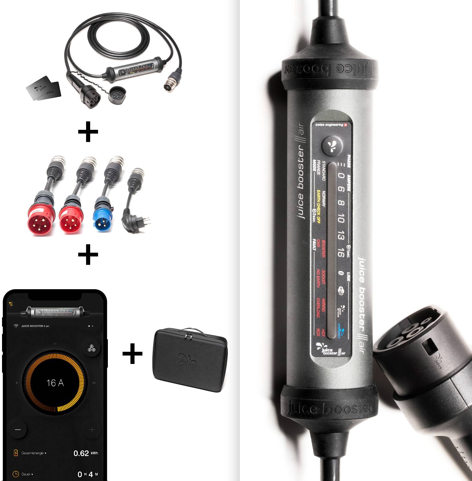 juice technology JUICE BOOSTER 3 air, Traveller Set | CH Mobile Ladestation Typ 2 Mode 2 16 A 11 kW App-0