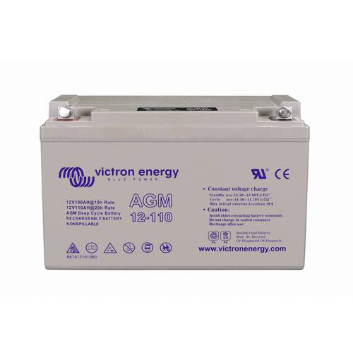 Thumbnail - Victron Energy 12V/110Ah AGM Deep Cycle Batt. (M8) BAT412101085 Bleiakku 12 V 110 Ah Blei-Gel (B x H x T) 330 x 220 x 17...