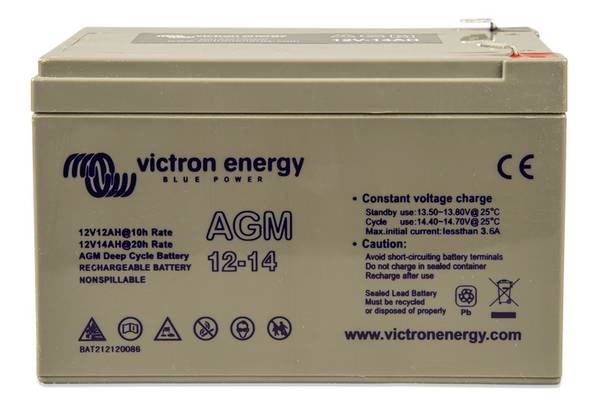 Victron Energy AGM 12V 14Ah Deep-Cycle Batterie BAT212120086 Bleiakku 12 V 14 Ah Blei-Gel (B x H x T) 151 x 101 x 98 mm Wartungsfrei
