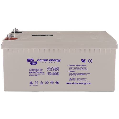 Victron Energy 12V/220Ah AGM Deep Cycle Batt. (M8) BAT412201085 Bleiakku 12 V 220 Ah Blei-Gel (B x H x T) 522 x 240 x 22...