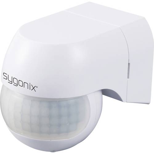 Sygonix SY-6118230 wandhängend, Aufputz PIR-Bewegungsmelder 180 ° Relais Weiß IP44