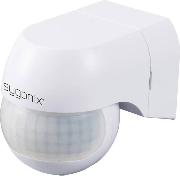 Sygonix SY-6118230 wandhängend, Aufputz PIR-Bewegungsmelder 180 ° Relais Weiß IP44