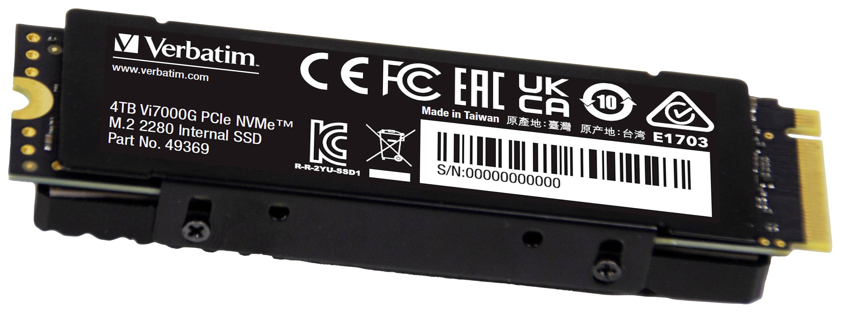 Verbatim Vi7000G NVMe M.2 SSD - 4TB, integrierter Kühlkörpe 49369-1