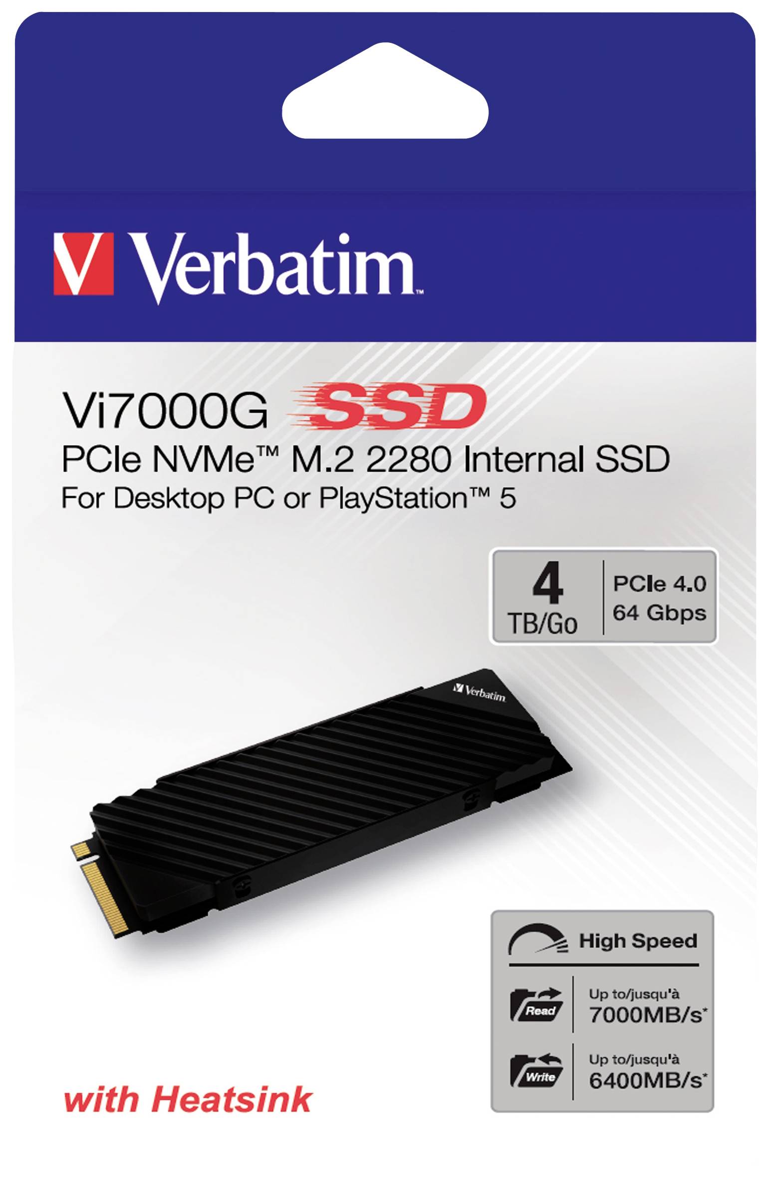 Verbatim Vi7000G NVMe M.2 SSD - 4TB, integrierter Kühlkörpe 49369-2
