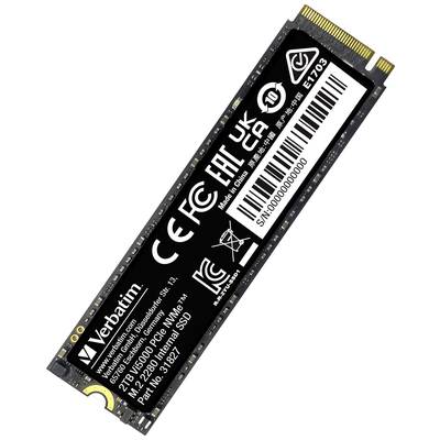 Festplatten-Modul, Marke Verbatim, zeigt Spezifikationen: 2TB, PCIe-NVMe, M.2 2280, ideal für schnelle Datenspeicherung.