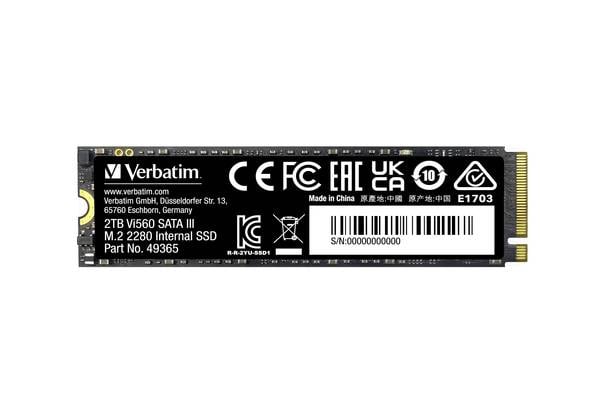 Verbatim Vi560 S3 2 TB Interne M.2 SATA SSD 2280 M.2 SATA 6 Gb/s, SATA III Retail 49365
