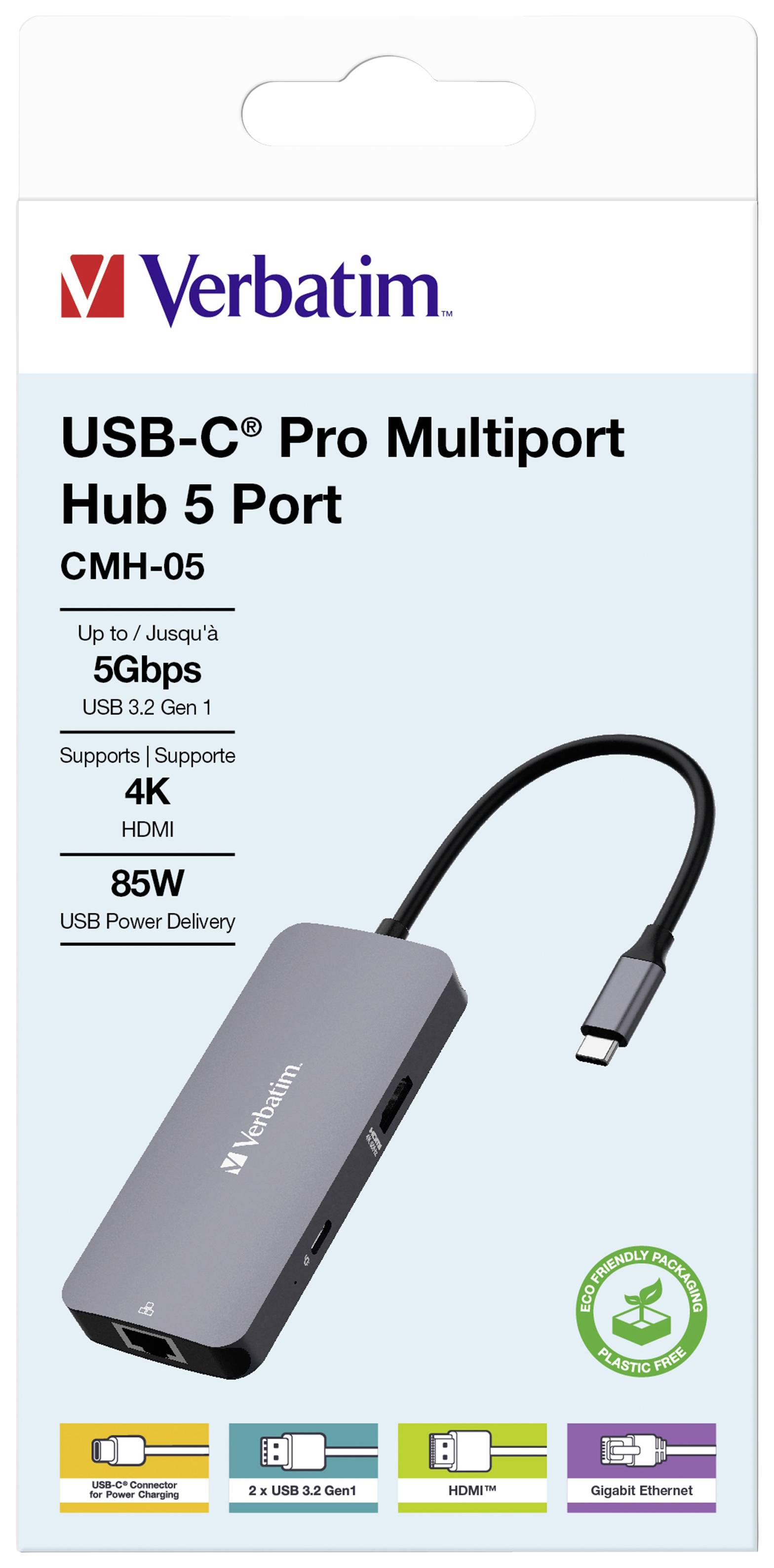 Verbatim CMH 05 - Hub - 1 x HDMI + 1 x USB-C (Spannungsversorgung)-7