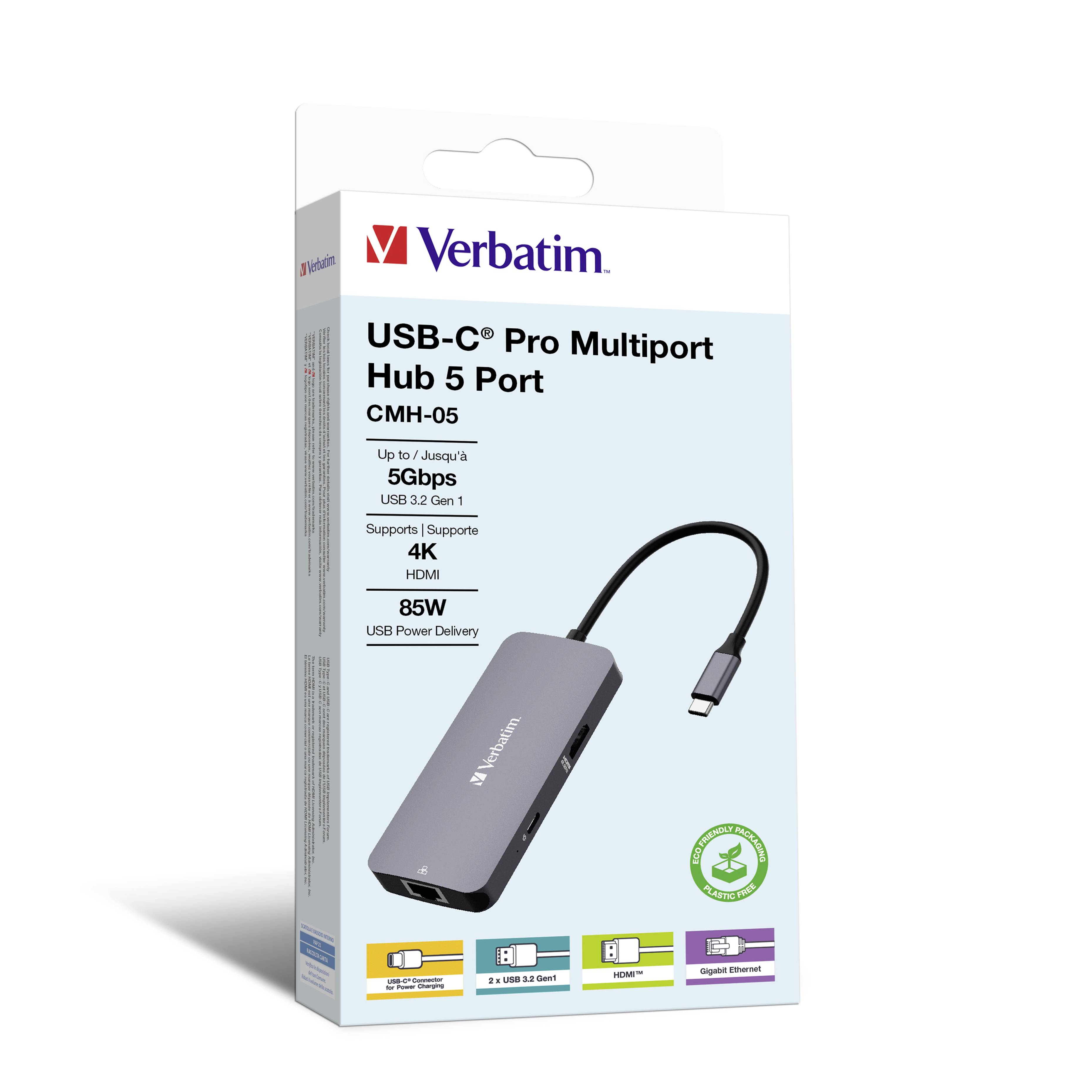 Verbatim CMH 05 - Hub - 1 x HDMI + 1 x USB-C (Spannungsversorgung)-8