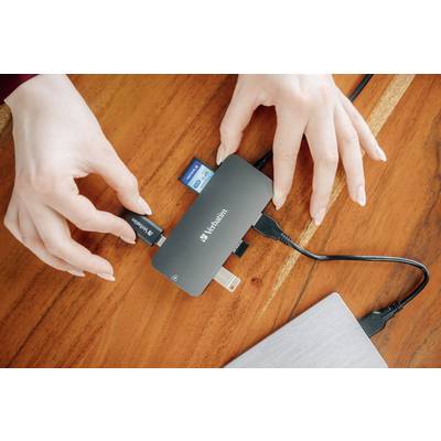 Verbatim 32152 USB-Hub 9 Port HDMI®, microSD, RJ45, SD, USB-A (USB 3.2 Gen 1), USB-A (USB 3.2 Gen 1), USB-A (USB 3.2 Gen-14