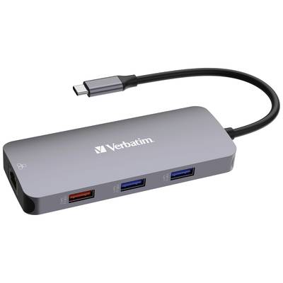Verbatim 32152 USB-Hub 9 Port HDMI®, microSD, RJ45, SD, USB-A (USB 3.2 Gen 1), USB-A (USB 3.2 Gen 1), USB-A (USB 3.2 Gen-0