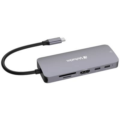 Verbatim 32152 USB-Hub 9 Port HDMI®, microSD, RJ45, SD, USB-A (USB 3.2 Gen 1), USB-A (USB 3.2 Gen 1), USB-A (USB 3.2 Gen-4