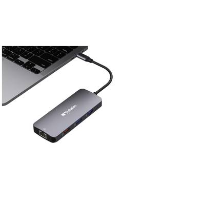 Verbatim 32152 USB-Hub 9 Port HDMI®, microSD, RJ45, SD, USB-A (USB 3.2 Gen 1), USB-A (USB 3.2 Gen 1), USB-A (USB 3.2 Gen-6