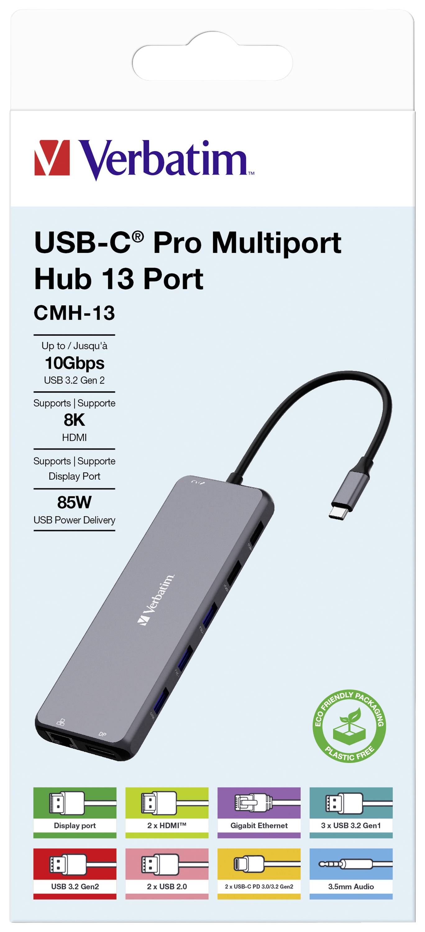Verbatim CMH 13 - Hub - 2 x HDMI + 2 x USB-C (Spannungsversorgung)-7