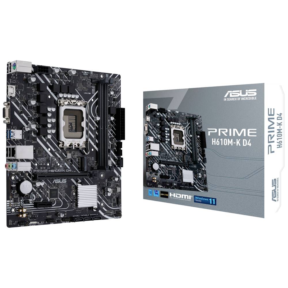 Asus PRIME H610M-K D4 ARGB Moederbord Socket Intel 1700 Vormfactor Micro-ATX Moederbord chipset Intel® H610