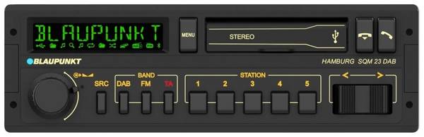Blaupunkt Hamburg SQM 23 DAB Autoradio DAB+ Tuner, Retro Design, Anschluss für Lenkradfernbedienung, Bluetooth®-Freisprecheinrichtung