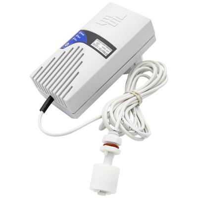Ein weißer Tauchschalter mit langem Kabel, verwendet zur Füllstandserkennung in Flüssigkeitsbehältern.