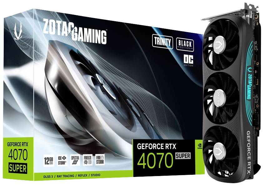 ZOTAC GeForce RTX 4070 SUPER Trinity OC Black Edition 12GB