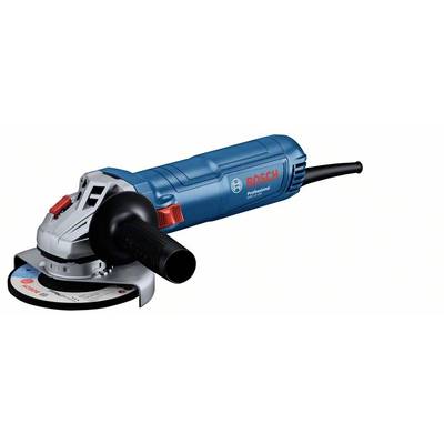 Eine blaue Bosch-Winkelschleifmaschine mit schwarzem Griff und rotem Bosch-Logo.