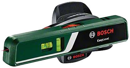 Ein Bosch EasyLevel Laser-Wasserwaage-Tool zur präzisen Messung. Digitale Anzeige und Laserführung zur Nivellierung.