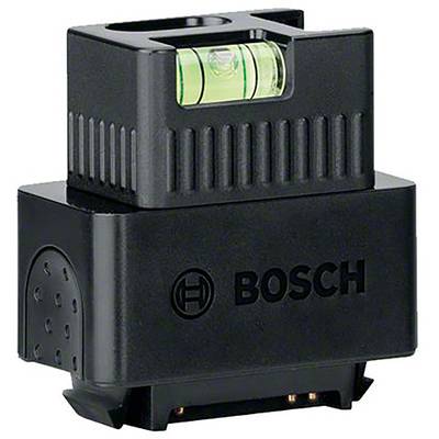Wasserwaage-Aufsatz für Werkzeuge mit einer grünen Libelle und dem Bosch-Logo auf schwarzem Gehäuse, zur präzisen Ausrichtung