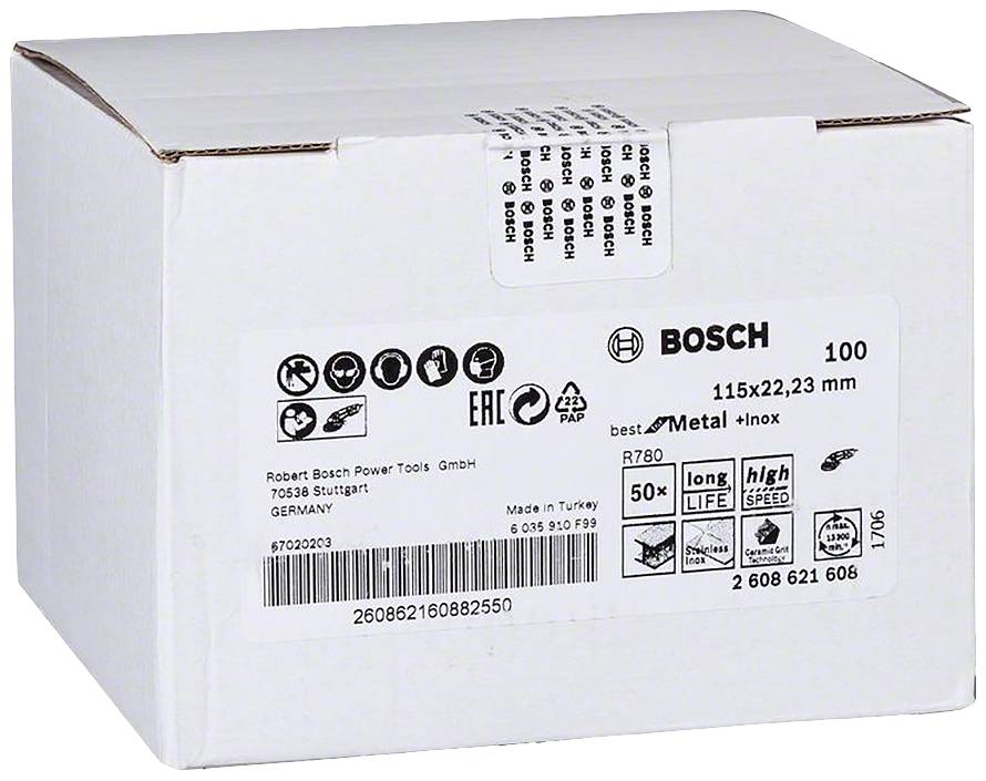 BOSCH Fiberschleifscheibe 2608621608 R780 Best f.Metal/INOX 115x22,23mm 100