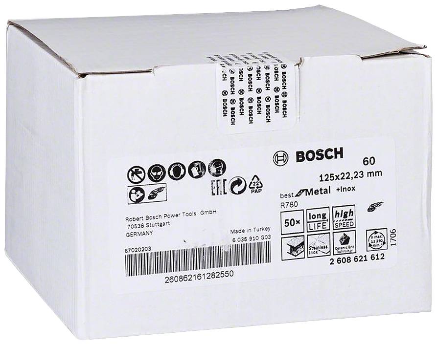BOSCH Fiberschleifscheibe 2608621612 R780 Best f.Metal/INOX 125x22,23mm 60