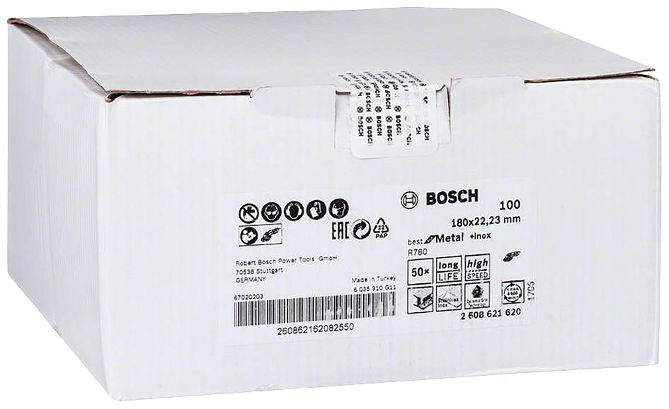 BOSCH Fiberschleifscheibe 2608621620 R780 Best f.Metal/INOX 180x22,23mm 100