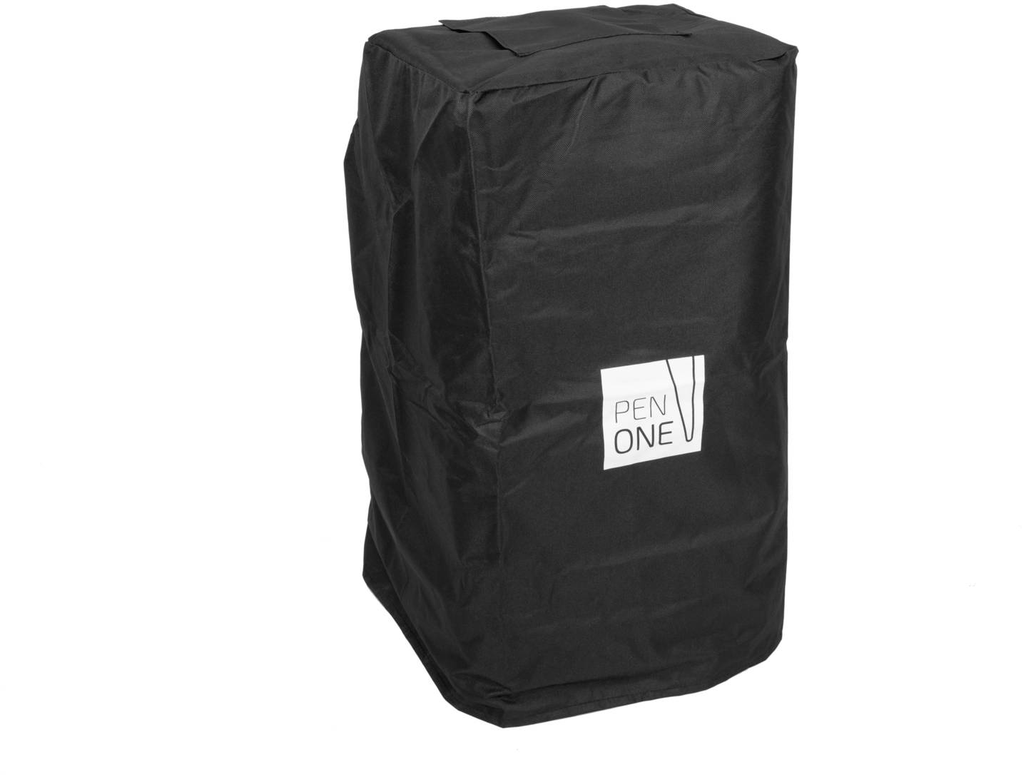 Eine schwarze Tasche mit dem Aufdruck 'Pen One', möglicherweise zum Transport oder Schutz eines Objekts gedacht.