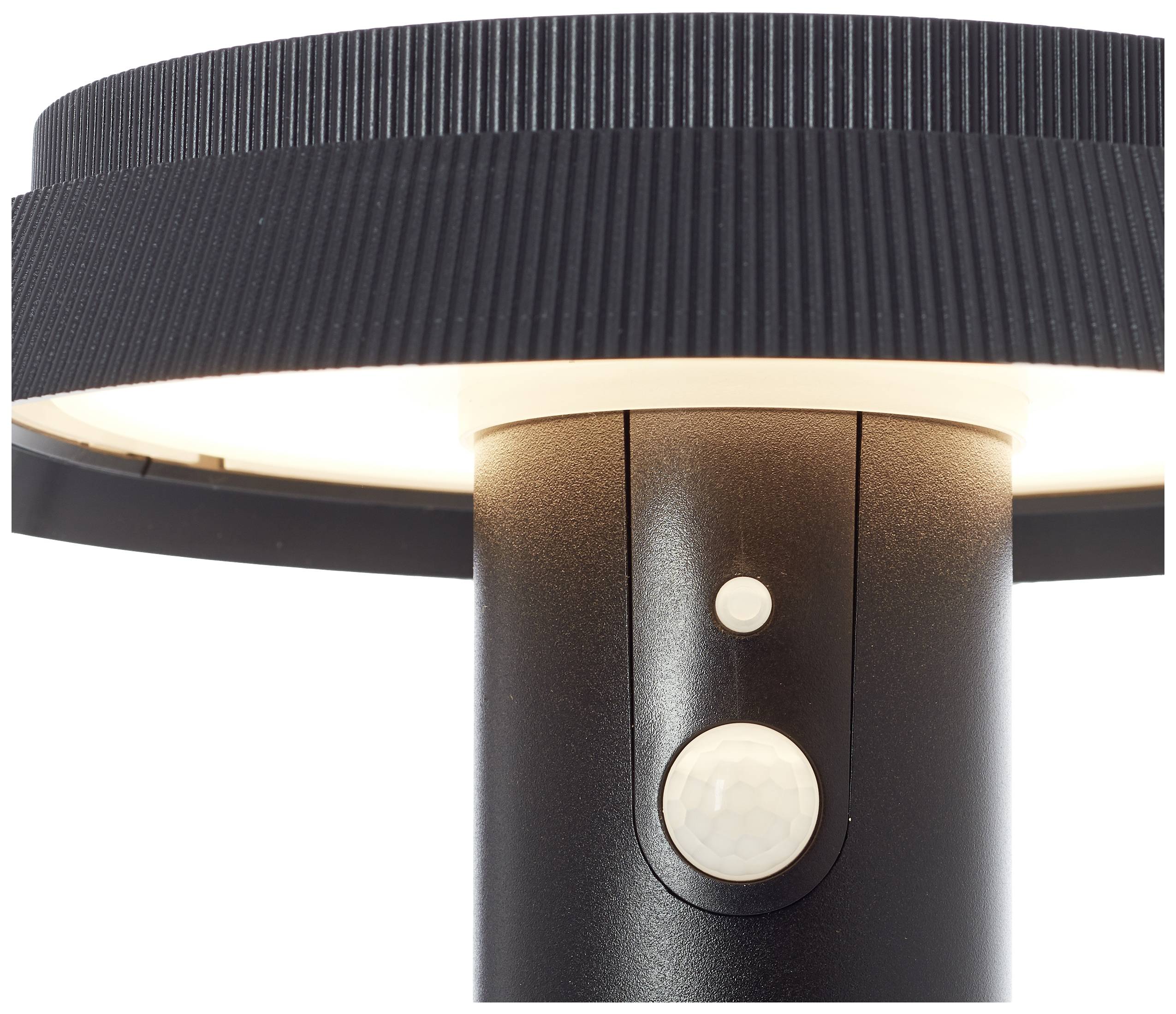 LED Solar Sockelleuchte Alvero in Schwarz 4W 500lm IP44 mit Bewegungsmelder-4