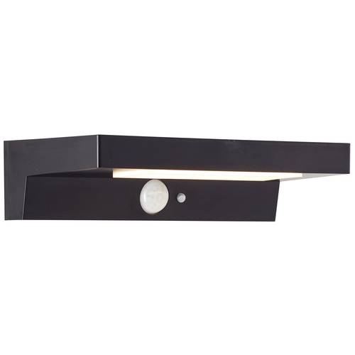 Brilliant Barker G40415/06 Solar-Außenwandleuchte mit Bewegungsmelder LED 3 W Schwarz