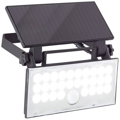 Tragbarer LED-Scheinwerfer mit Solarpanel, geeignet für den Außenbereich. Nachhaltige Beleuchtungslösung ohne Strombedarf.