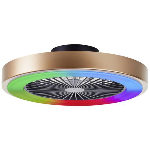 Brilliant G60060/86 Slimline LED-Deckenleuchte mit Ventilator LED-Modul 40 W Schwarz, Gold