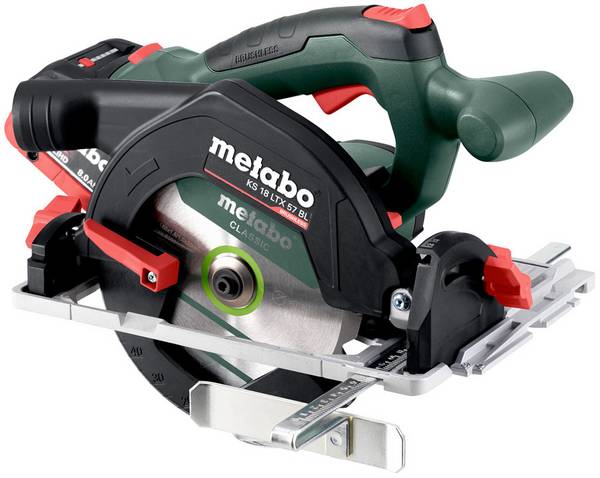 Metabo KS 18 LTX 57 BL Akku-Handkreissäge Schnitttiefe max. (90°) 57 mm  inkl. 2. Akku, inkl. Ladegerät, inkl. Koffer  18 V 8.0 Ah